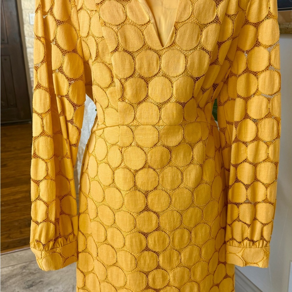 Elegant Trina Turk Yellow Patterned Dress